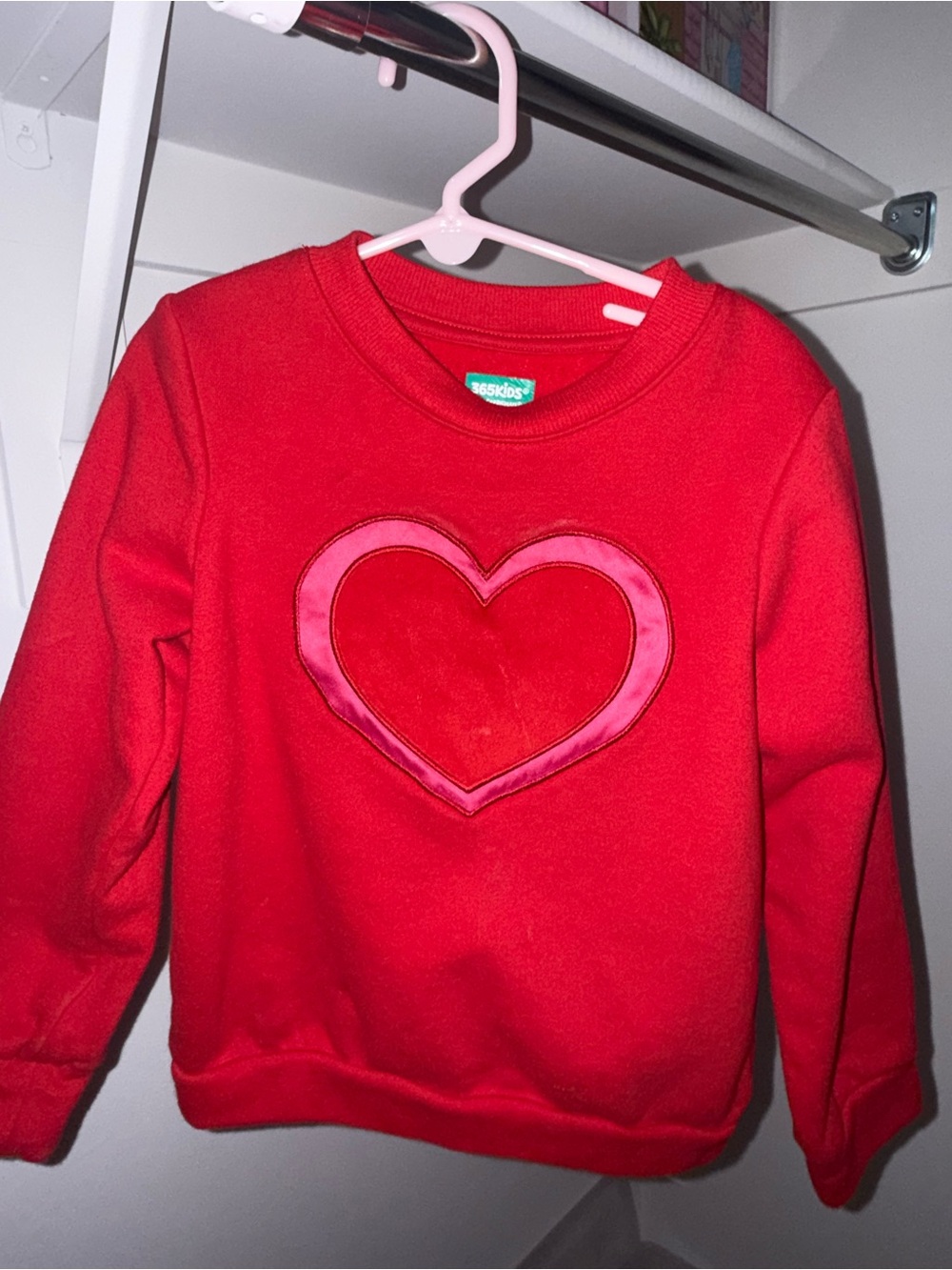 The Children's Place Red Sweatshirt with Pink-Edged Heart